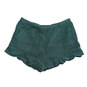 Green Linen Shorts